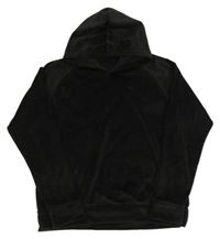 Černá sametová mikina s kapucí 