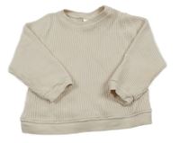 Smetanový žebrovaný svetr Zara