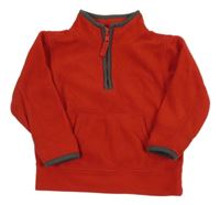 Červeno-šedá fleecová mikina M&S