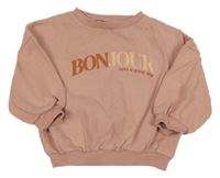 Růžová oversize mikina s nápisem Next