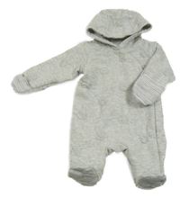 Světlešedá melírovaná zateplená puntíkatá tepláková kombinéza s kapucí Mamas&Papas