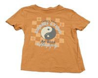 Oranžové tričko - Jin jang Primark