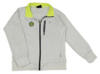 Bílá propínací sportovní mikina s potiskem Dunlop