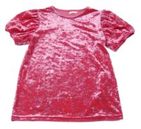 Fuchsiové sametové třpytivé tričko Next