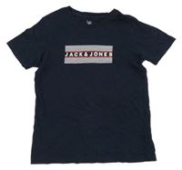 Tmavomodré tričko s logem Jack & Jones