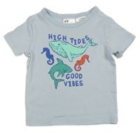 Světlemodré tričko s podmořským světem H&M
