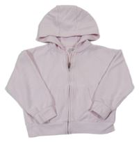 Světlerůžová žebrovaná propínací crop mikina s kapucí F&F