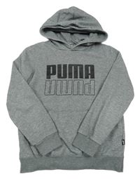 Šedá mikina s logem a kapucí Puma