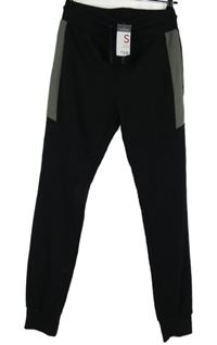 Nové - Pánské černo-šedé tepláky Primark