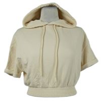 Dámské smetanové crop tričko s kapucí Don´t Call me Jennyfer 