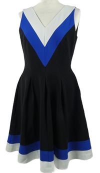 Dámské černo-modro-bílé šaty s pruhy H&M