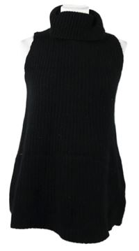 Dámská černá svetrová vlněná vesta s rolákem Next 