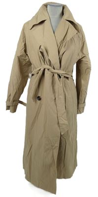 Dámský béžový šusťákový jarní kabát s páskem F&F