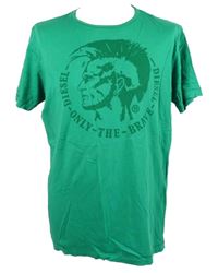 Pánské zelené tričko s potiskem Diesel 