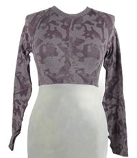 Dámské vínové army crop sportovní triko 