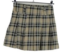 Dámská béžovo-černá kostkovaná skládaná sukně Shein 