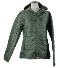 Dámská khaki šusťáková zateplená bunda s kapucí Crane 