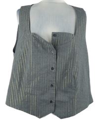 Dámská šedá proužkovaná společenská vesta Native Youth 