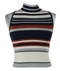 Dámský barevně pruhovaný pletený crop top Forever21