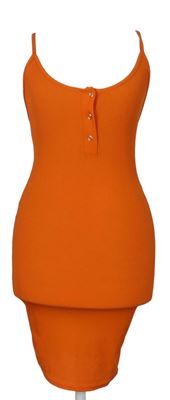 Dámské oranžové žebrované šaty PrettyLittle Thing