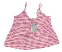 Bílo-růžový crop top se srdíčky Tammy