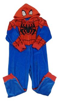 Červeno-modrá plyšová kombinéza s kapucí - Spiderman Marvel