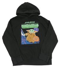 Černá mikina Mandalorian a kapucí H&M