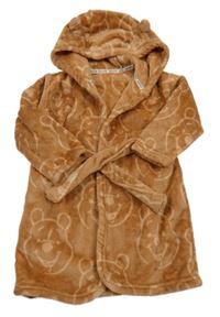 Rezavý chlupatý župan s medvědy a kapucí George