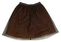 Černo-rezavá třpytivá tylová sukně Next