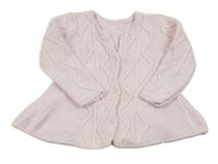 Světlerůžový propínací svetr Matalan