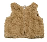 Hnědá kožešinová crop vesta H&M