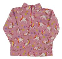 Růžová fleecová funkční mikina s jednorožci Mountain Warehouse