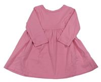 Růžové žebrované bavlněné šaty Primark