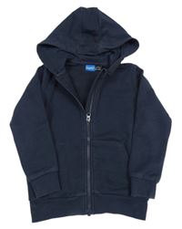 Tmavomodrá propínací mikina s kapucí Lupilu