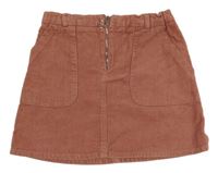 Starorůžová manšestová sukně se zipem Denim Co.