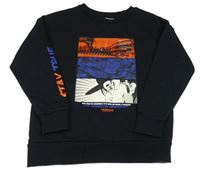 Černá mikina s potiskem Primark