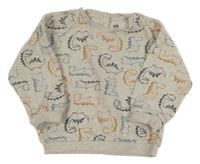 Světlebéžová melírovaná mikina s dinosaury LA Redoute