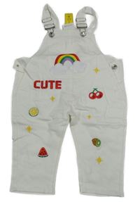 Nové - Bílé laclové rifle s nášivkami 