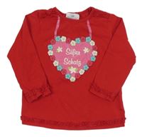 Červená tunika se srdíčkem a nápisem Topomini