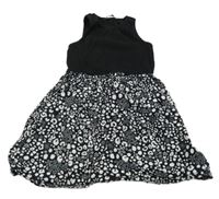 Černé bavlněno/pátěné šaty s flíčky George