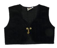 Černá sametová vesta se zlatými knoflíky Palomino