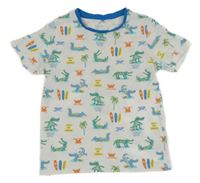 Bílo-modré tričko s krokodýlem C&A