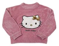 Růžový žinylkový svetr s Hello Kitty Sanrio