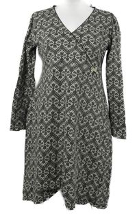 Dámské šedo-smetanové vzorované šaty 