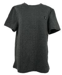 Pánské šedo-černé vzorované tričko s nášivkou