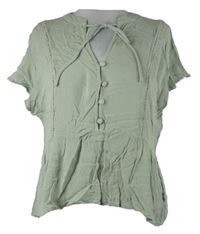 Dámská khaki halenka s maderou a zavazováním 