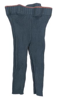Modrošedé pletené žebrované legíny M&S