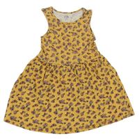Okrové květované bavlněné šaty C&A
