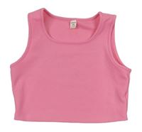 Růžový žebrovaný crop top Shein