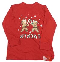 Nové - Červené pyžamové triko s perníčky Dunnes stores 